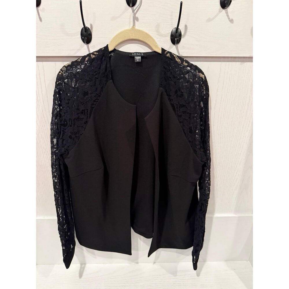 Venus black lace blazer jacket size 12 NWOT